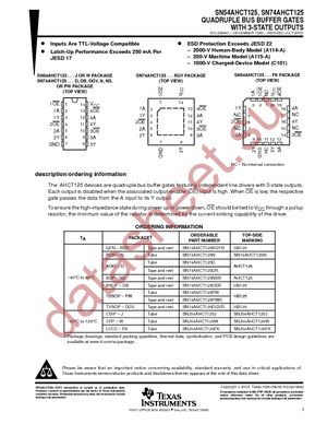 SN74AHCT125PW datasheet  